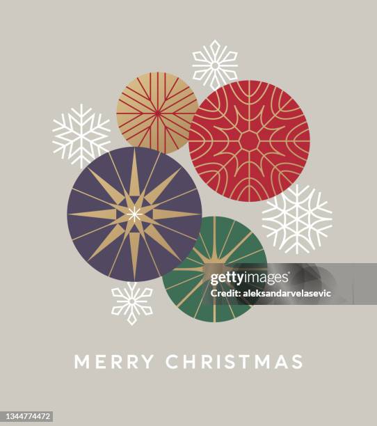 ilustraciones, imágenes clip art, dibujos animados e iconos de stock de tarjeta gráfica de navidad moderna - christmas vector