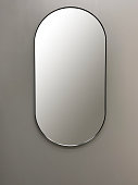 Full length mirror hanging on the wall (Frame with Clipping Path)