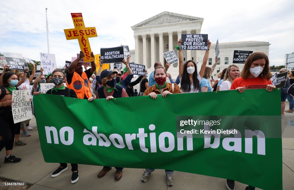 Pro-Choice And Anti-Abortion Protestors Rally At U.S. Supreme Court