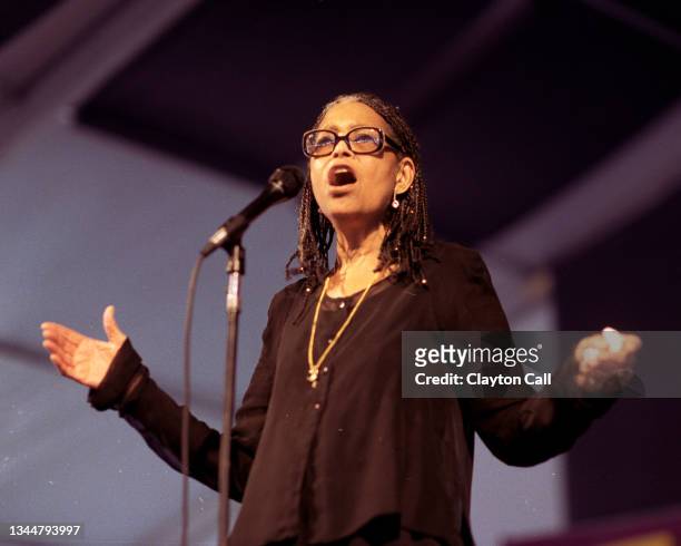 Abbey Lincoln perfoms at the New Orleans Jazz & Heritage Festival on May 5, 2002.