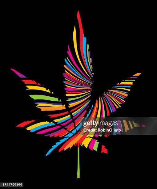 psychedelic twist marijuana leaf - marijuana leaf icon stock illustrations