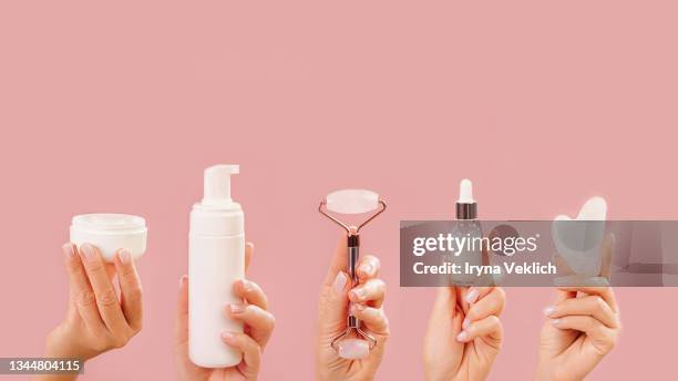 routine step for healthy skin care. - routine stock pictures, royalty-free photos & images