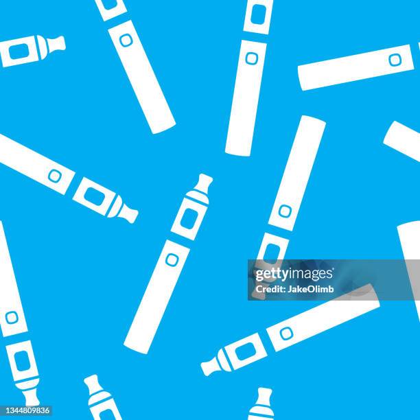 stockillustraties, clipart, cartoons en iconen met vape pen pattern silhouette - elektronische sigaret