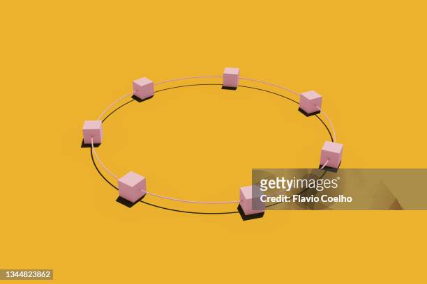 visual representation of teamwork - rounded cube bildbanksfoton och bilder