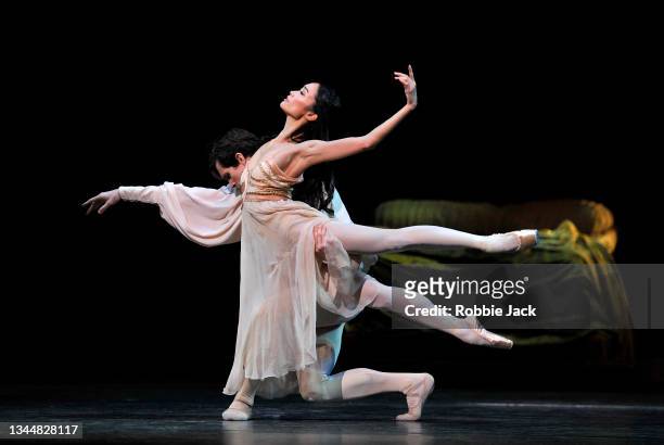 William Bracewell as Romeo and Fumi Kaneko as Juliet in The Royal Ballet's production of Kenneth MacMillan's "Romeo And Juliet" at The Royal Opera...