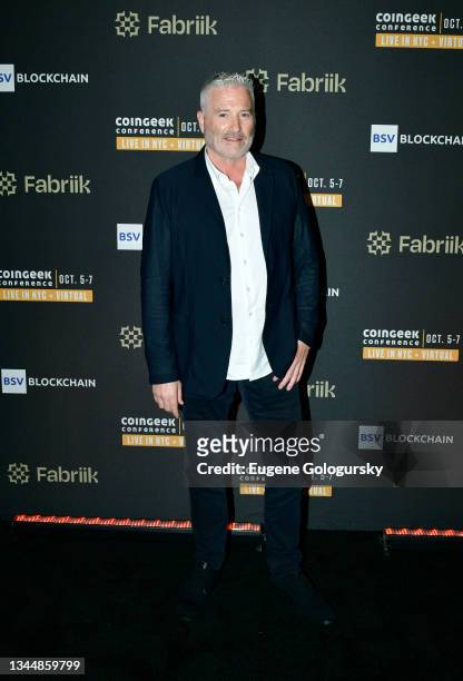 Executive Producer, CoinGeek Conferences Calvin Ayre attends CoinGeek Cocktail Party at Gustavino's on October 04, 2021 in New York City.