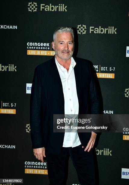 Executive Producer, CoinGeek Conferences Calvin Ayre attends CoinGeek Cocktail Party at Gustavino's on October 04, 2021 in New York City.