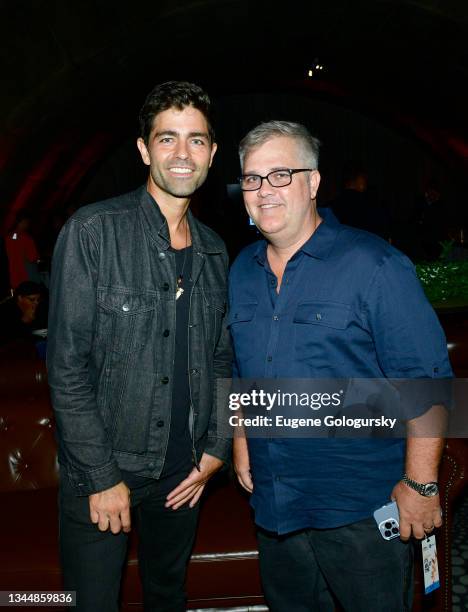 Actor Adrian Grenier and Editor in Chief CoinGeek Tom Abrahamsen attend CoinGeek Cocktail Party at Gustavino's on October 04, 2021 in New York City.
