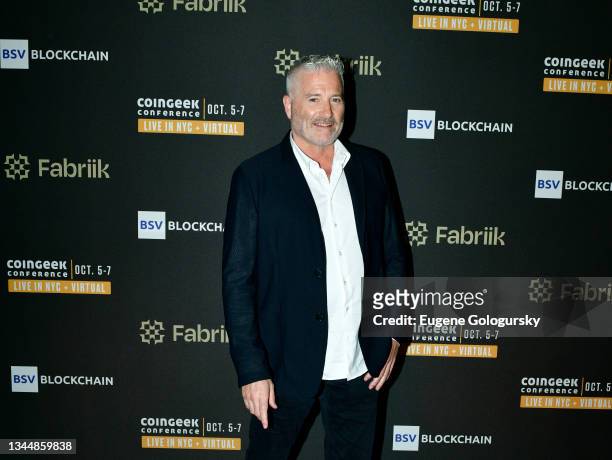 Executive Producer, CoinGeek Conferences Calvin Ayre attends CoinGeek Cocktail Party at Gustavino's on October 04, 2021 in New York City.