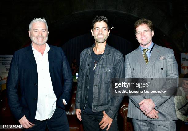 Executive Producer, CoinGeek Conferences Calvin Ayre, actor Adrian Grenier and Chief Scientist, nChain Dr. Craig Wright attend CoinGeek Cocktail...