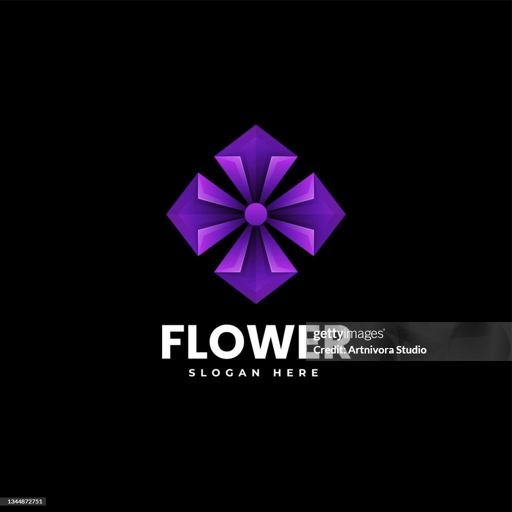 Flower Gradent Vector Illustration Flower Gradient Colorful Style High-Res Vector ...
