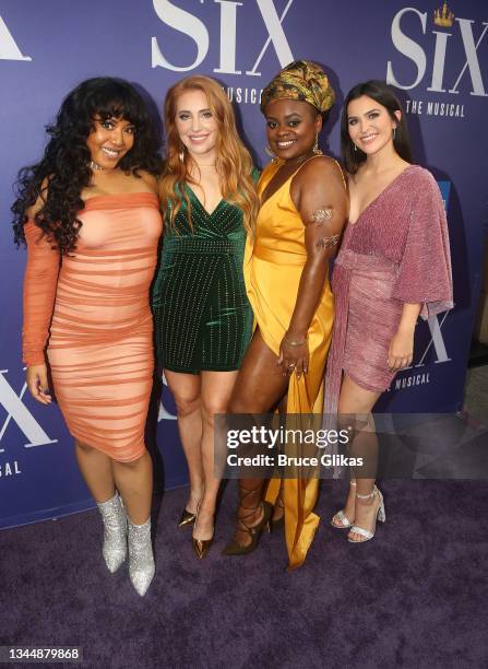 Nicole Kyoung-Mi Lambert, Mallory Maedke, Keirsten Hodgens and Courtney Mack pose at the opening night arrivals for the new musical "Six" on Broadway...