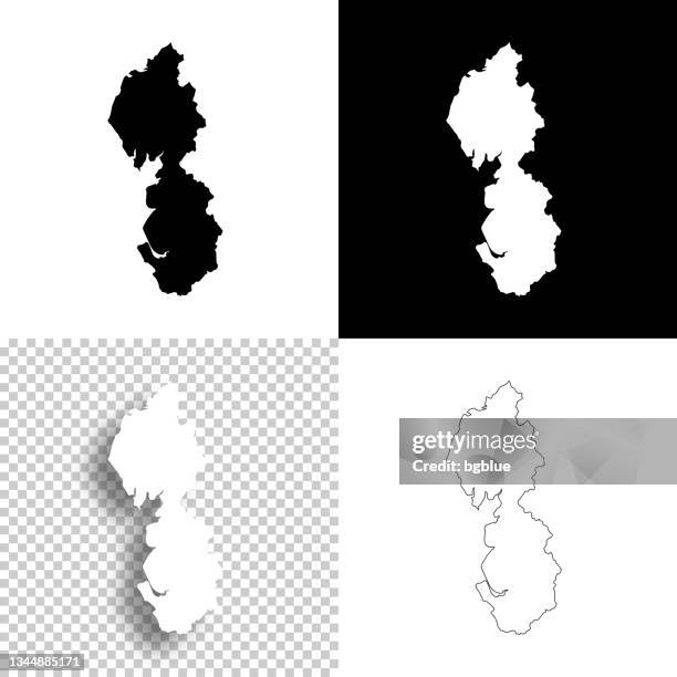 north west maps for design. blank, white and black backgrounds - line icon - greater manchester map stock illustrations