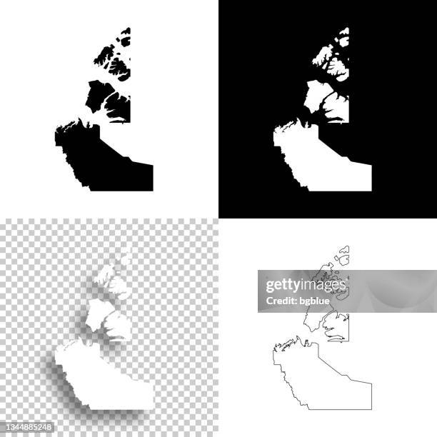 northwest territories maps for design. blank, white and black backgrounds - line icon - yellowknife stock illustrations