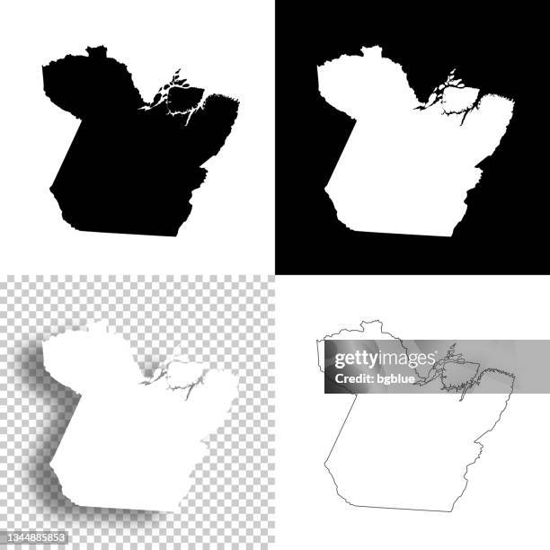 para maps for design. blank, white and black backgrounds - line icon - para state stock illustrations