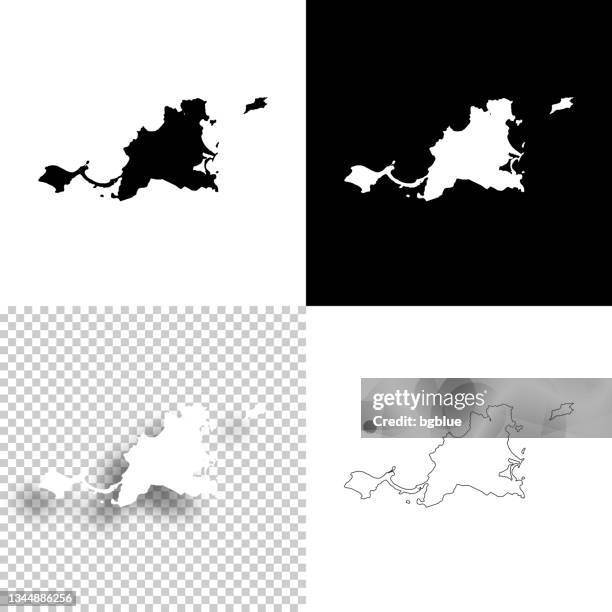 illustrations, cliparts, dessins animés et icônes de cartes saint-martin pour la conception. arrière-plans vides, blancs et noirs - icône de ligne - st martin map