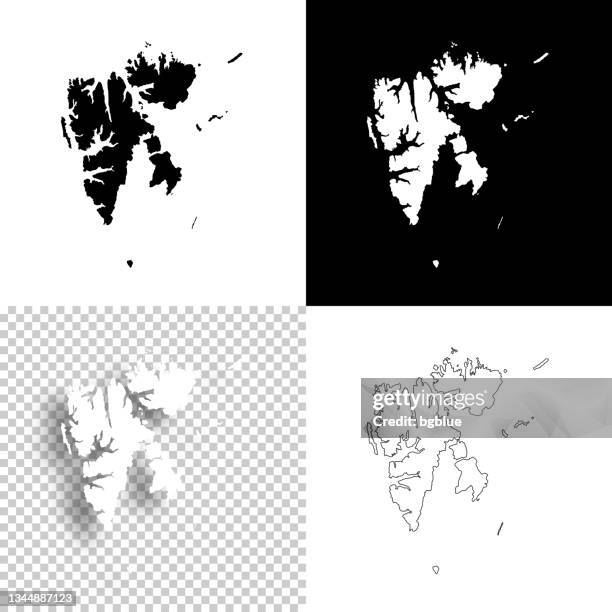 svalbard maps for design. blank, white and black backgrounds - line icon - svalbard islands stock illustrations