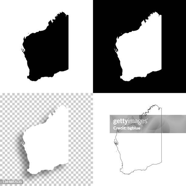 western australia maps for design. blank, white and black backgrounds - line icon - western australia border stock illustrations