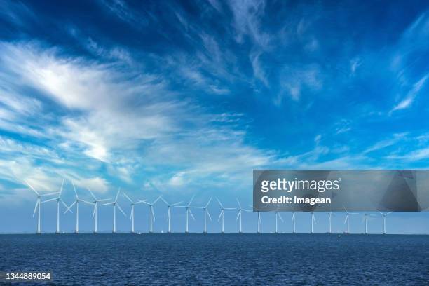 øresund offshore windturbines - oresund region stock pictures, royalty-free photos & images