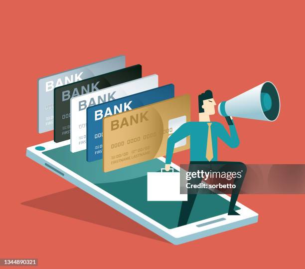 mobile payment - interactive presentation stock illustrations