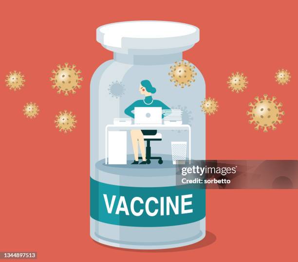 working - businesswoman - allergy testing stock illustrations
