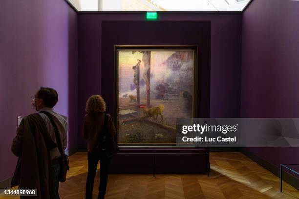 View of the Exhibition "Ilya Repine-Peindre l'Ame Russe " at Petit Palais on October 4, 2021 in Paris, France.