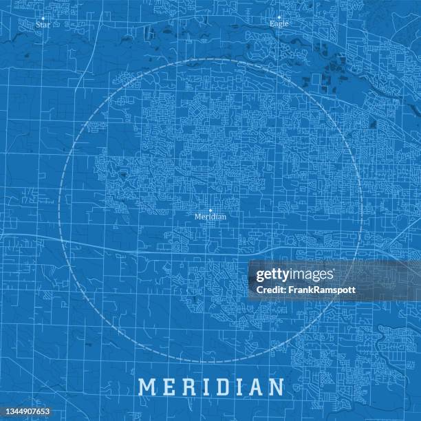 meridian id city vector road map blue text - meridian idaho stock illustrations