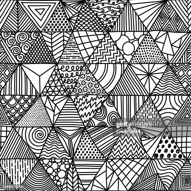freehand triangle doodles pattern - surrounded by technology stock illustrations