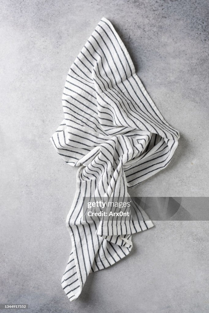 White striped kitchen linen textile