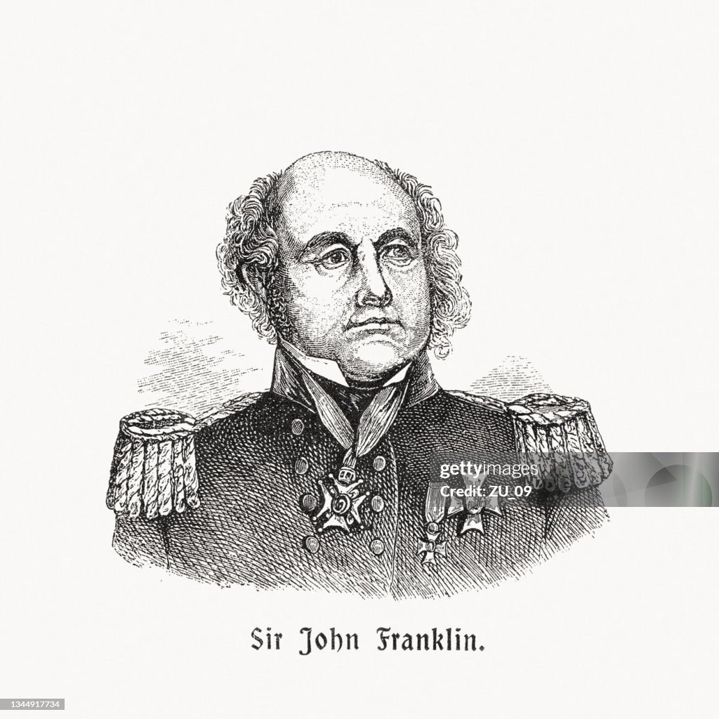 Sir John Franklin (1786-1847), British rear admiral, woodcut, published 1900