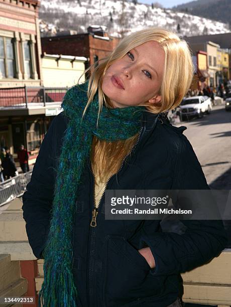 Emma Booth during 2007 Sundance Film Festival - "Clubland" Outdoor Portraits at Delta Sky Lodge in Park City, Utah, United States.