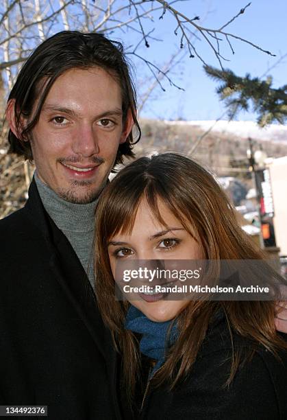 Lukas Haas and Rachael Leigh Cook during 2003 Sundance Film Festival - "Bookies" Outdoor Portraits at Main Street Park City in Park City, Utah,...