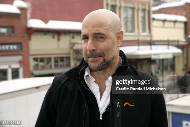 Actor Stanley Tucci of "Blind Date" poses at the Sky 360 by Delta Lounge on January 18, 2008 in Park City, Utah.