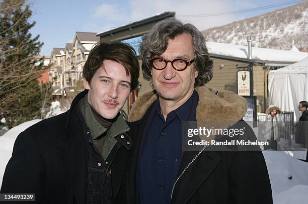 Gabriel Mann and Wim Wenders, director during 2006 Sundance Film Festival - "Don't Come Knocking" Outdoor Portraits in Park City, Utah, United States.