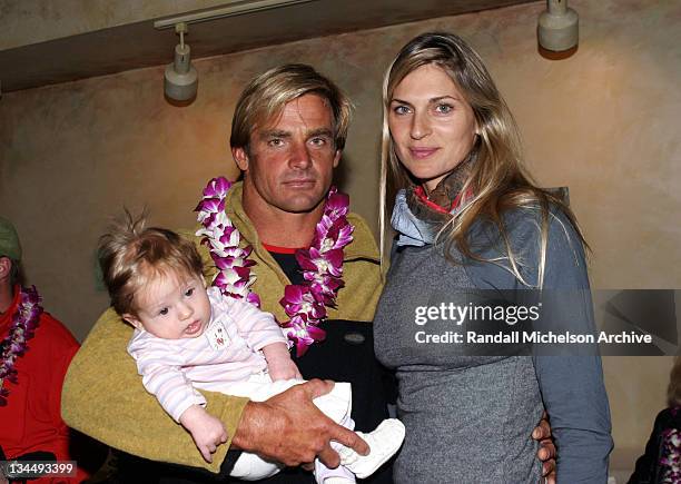 Laird Hamilton, Gabrielle Reece and Baby - Reece during 2004 Sundance Film Festival - Maui Film Festival Brunch at Cafe Terigo in Park City, Utah,...