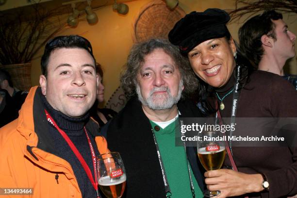 Anthony Giardini of Stella-Artois, Carlos Falchi and Cathy Reed.