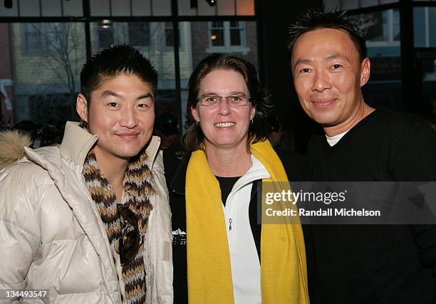 Brian Tee, Alison Smith of BMI and Ray Yee of BMI during 2007 Sundance Film Festival - Chris Stills Performs at Turning Leaf Lounge at Turning Leaf...