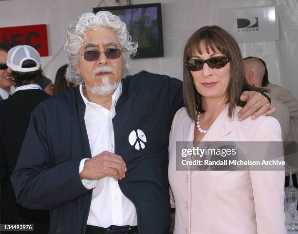 Robert Graham and Anjelica Huston during The 18th Annual IFP Independent Spirit Awards - Backstage at Santa Monica Beach in Santa Monica, California,...