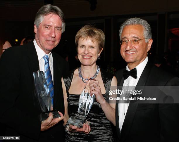 Composer Alan Silvestry, Richard Kirk Award recipient Rachel Portman and BMI President and CEO Del R. Bryant during the 2010 BMI Film/TV Awards held...