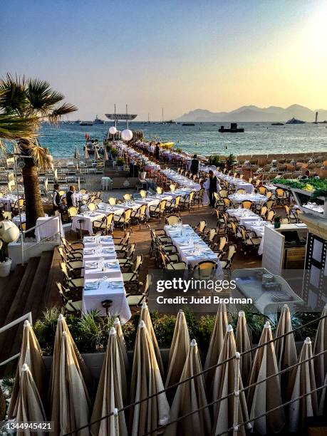 evening in cannes - coastline cannes stock pictures, royalty-free photos & images