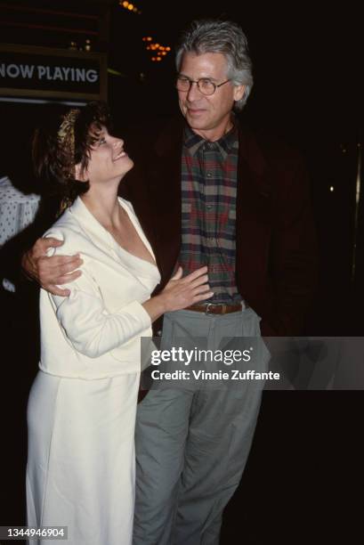 Barry Bostwick with Stacey Nelkin at premiere of film 'Gypsy' at El Capitan Theatre in Hollywood, US, 1989.