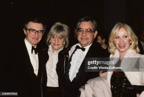 American actor, television personality and entertainer Tom Bosley with wife Patricia Carr and others attend an event, US, circa 1990.