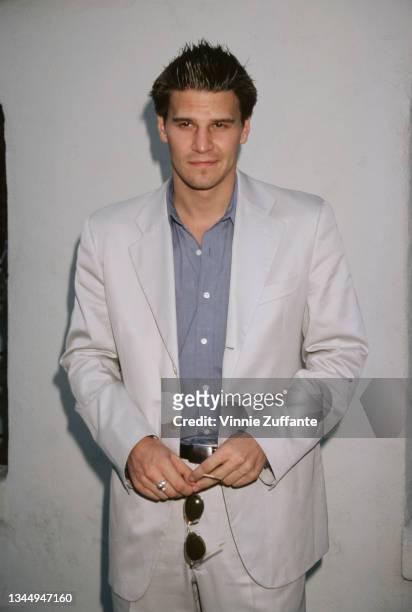 Actor David Boreanaz attends the WB Summer TCA Press Tour After Party at the Twin Palms Restaurant in Pasadena, California, US, 25th July 1998 .