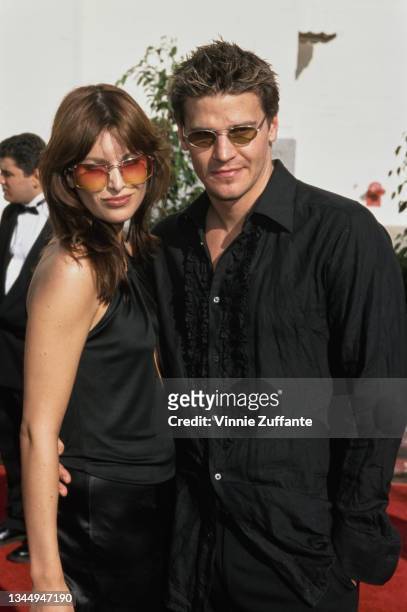 Actor David Boreanaz and Catalina Guirado attend the Sixth Annual Blockbuster Entertainment Awards at the Shrine Auditorium in Los Angeles,...