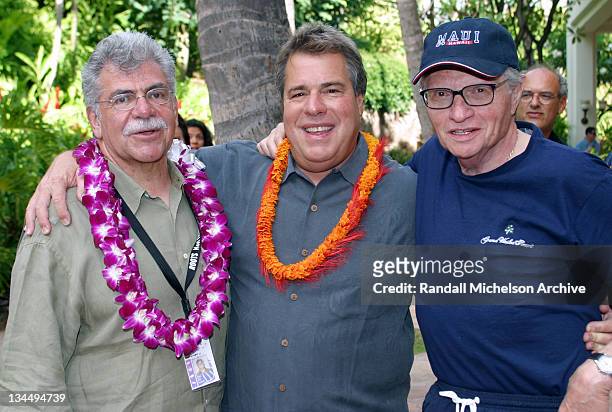 Joel Siegel, Barry Rivers and Larry King during 2002 Maui Film Festival - Clint Eastwood Honored with Piper Heidsieck Silversword Award at Grand...