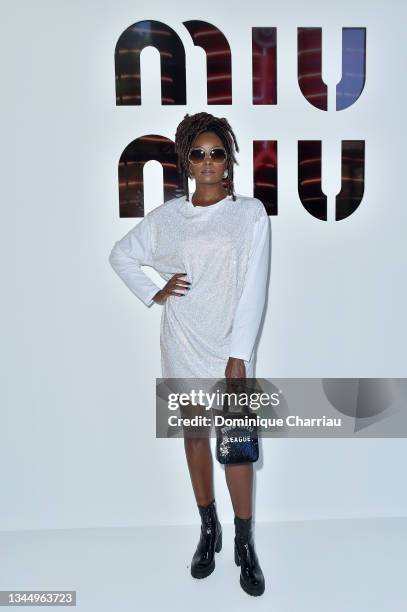 Kiki Layne attends Miu Miu show Photocall as part of the Paris Fashion Week - Womenswear Spring Summer 2022 on October 05, 2021 in Paris, France.