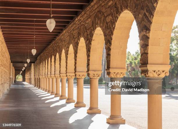 General view of the arches of the Main Quadrangle buildings on the campus of Stanford University before a college football game against the Oregon...