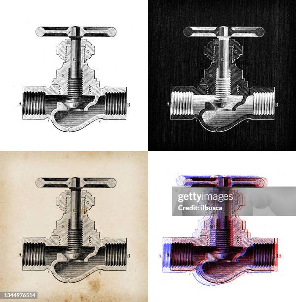 antike illustration wissenschaftlicher entdeckungen: kamine, öfen, heizungen und schornsteine - air valve stock-grafiken, -clipart, -cartoons und -symbole