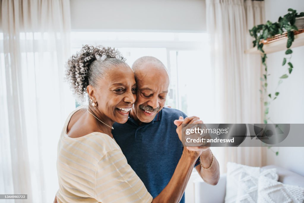 Senior couple dancing together