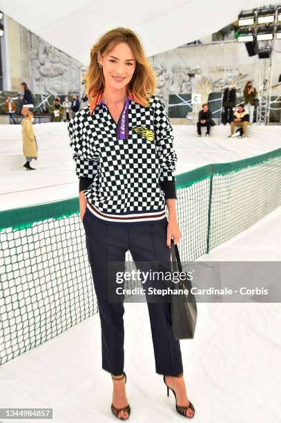 Louise Bourgoin attends the Lacoste Womenswear Spring/Summer 2022 show as part of Paris Fashion Week on October 05, 2021 in Paris, France.